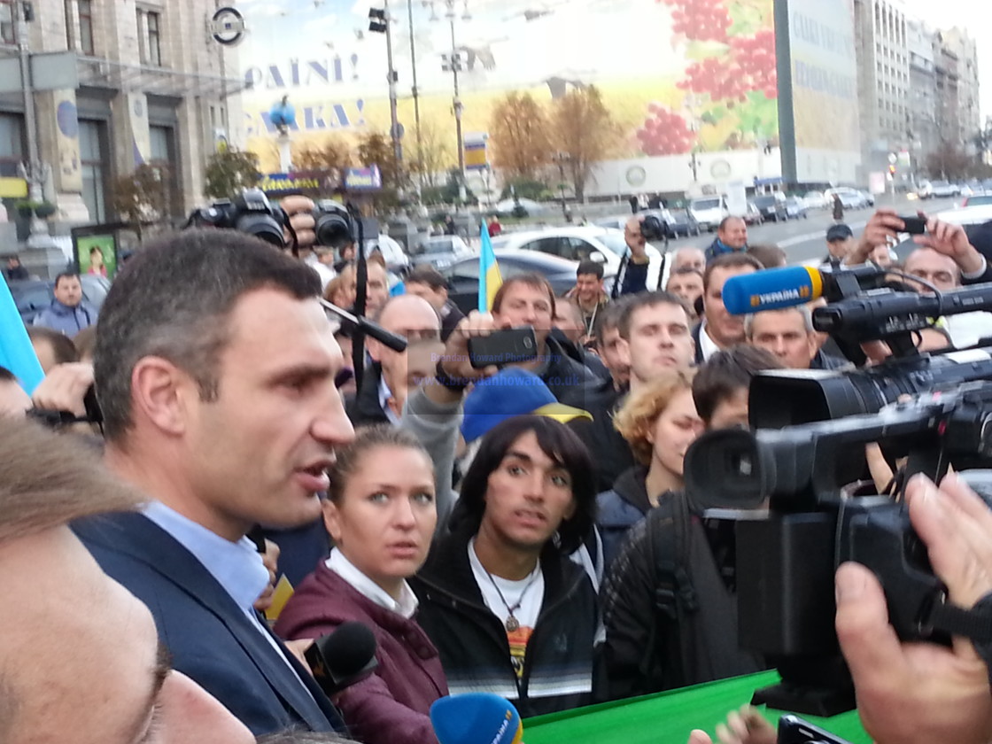 "Vitaliy Klitchko on Khreshchatyk on 25th September, 2014 in Kyiv, Ukraine." stock image