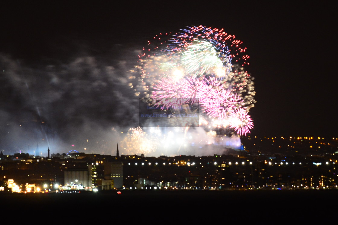 "New Year Fireworks 2015 in Edinburgh, Scotland" stock image