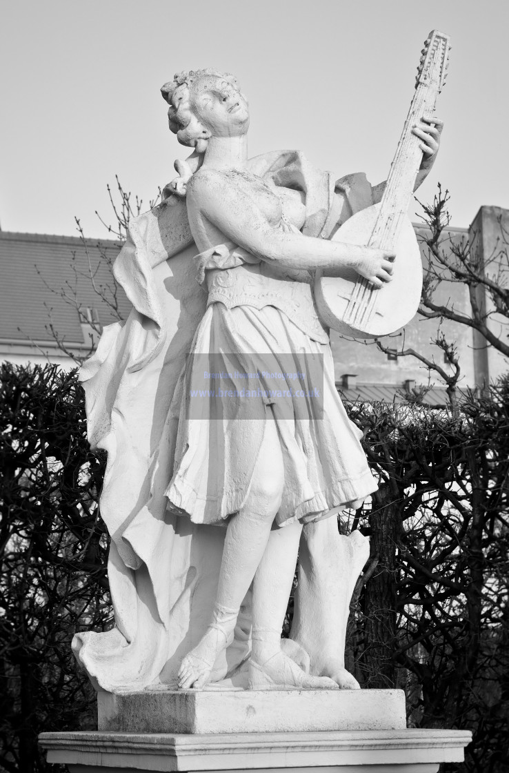 "Mandolin Player Statue" stock image