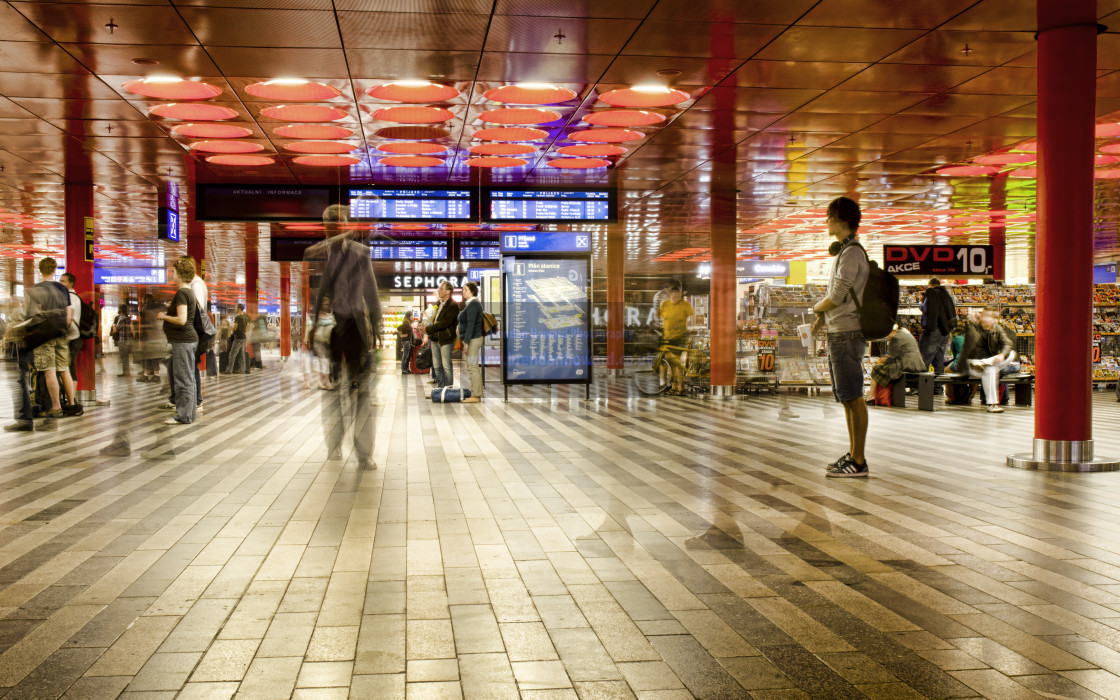 "Prague Train Station Interior" stock image