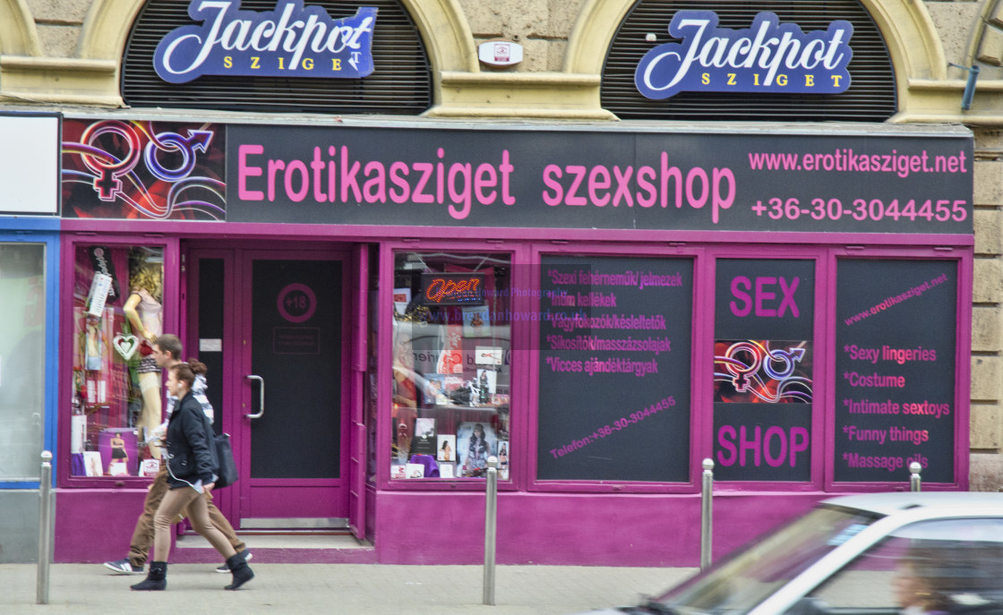 "Budapest Sex Shop" stock image