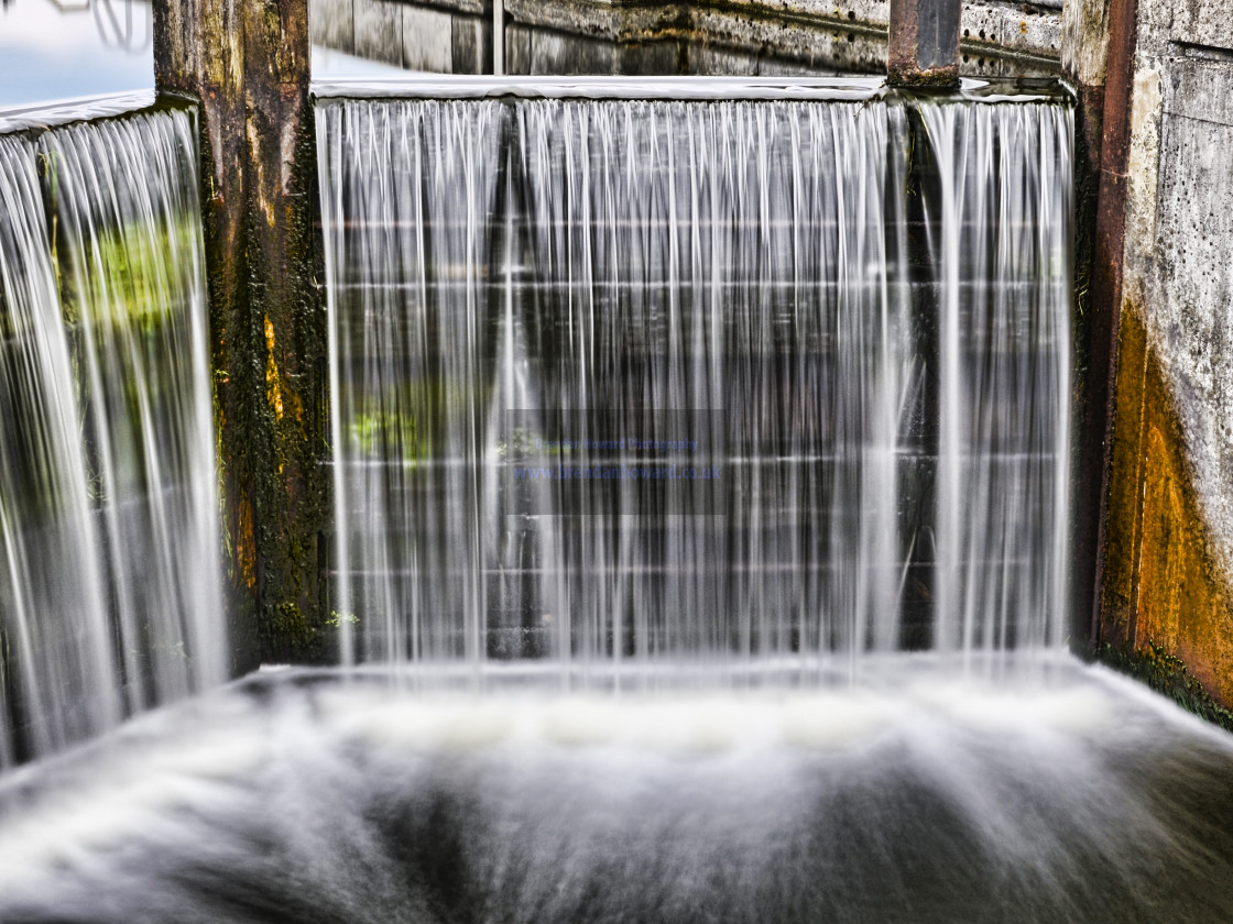 "Canal lock waterfall" stock image