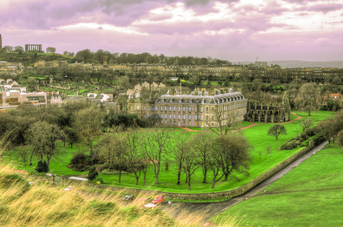 "Holyrood Palace in Edinburgh at Dusk" stock image