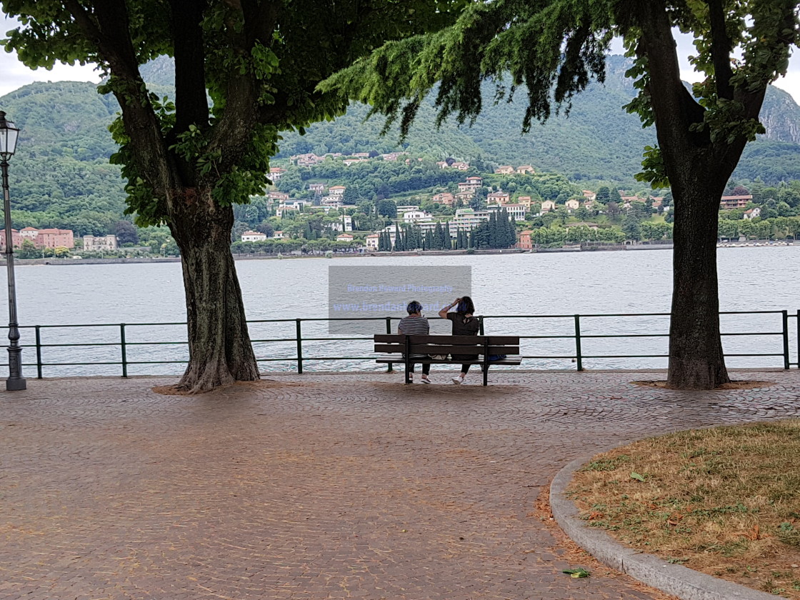 "Bench by Lake Como" stock image