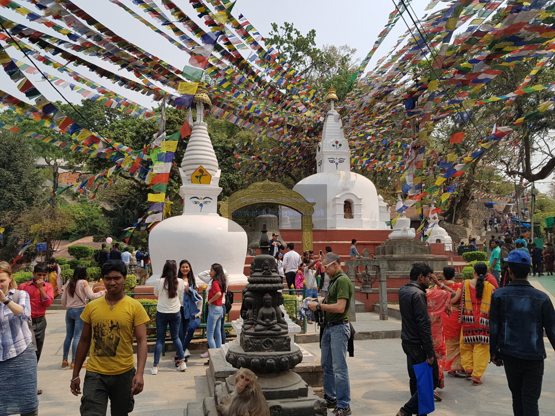 "Monkey Temple area, Kathmandu, Nepal" stock image