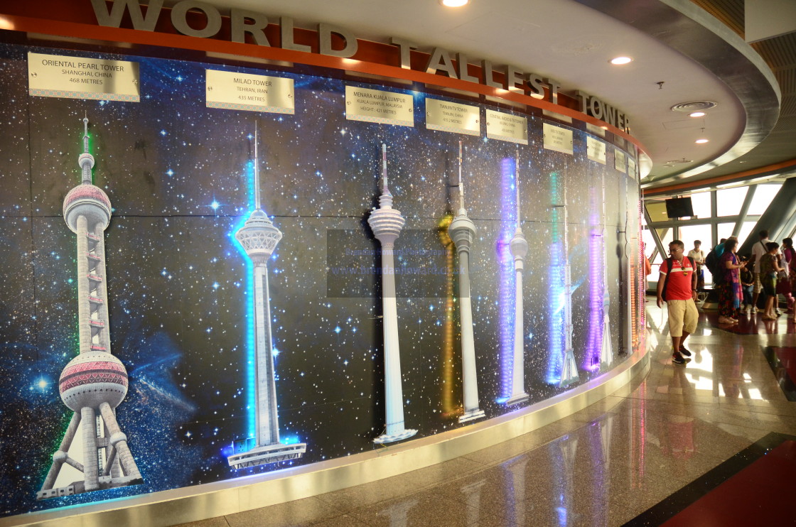 "Tallest Towers Display on Viewing Level of Kuala Lumpur Tower" stock image