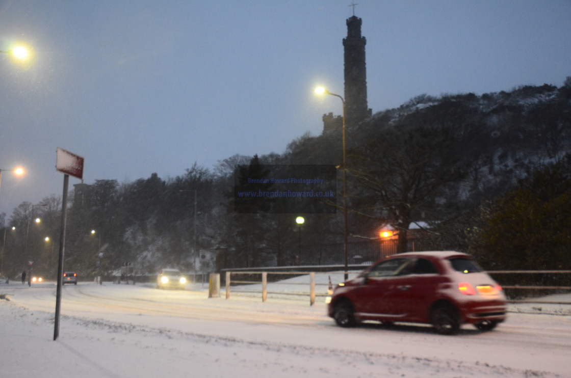 "Calton Hill in Snow" stock image