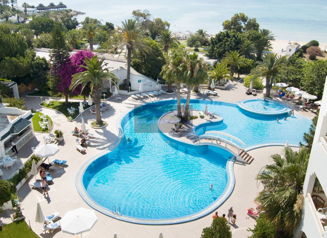 "Hotel Swimming Pool, Tunisia" stock image