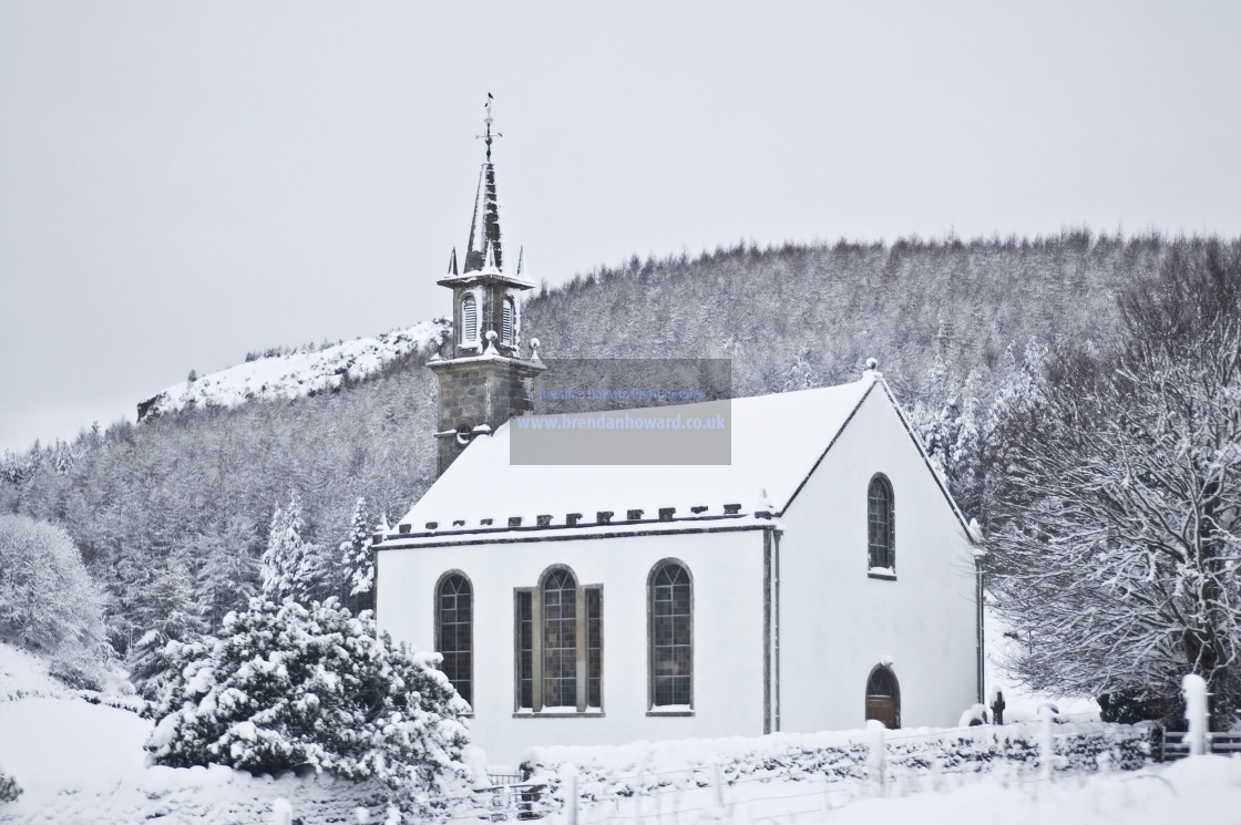 "Scottish Church Winter Scene" stock image