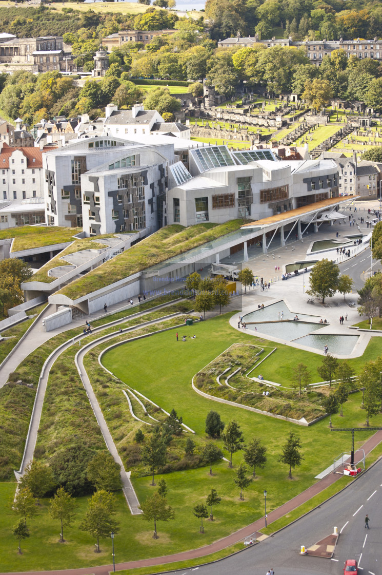 "Scottish Parliament - view from above" stock image