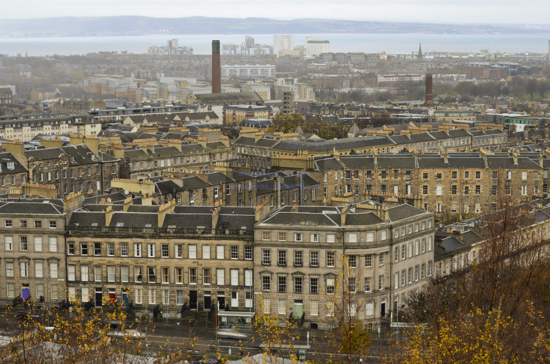 "View north over Edinburgh from Calton Hill" stock image