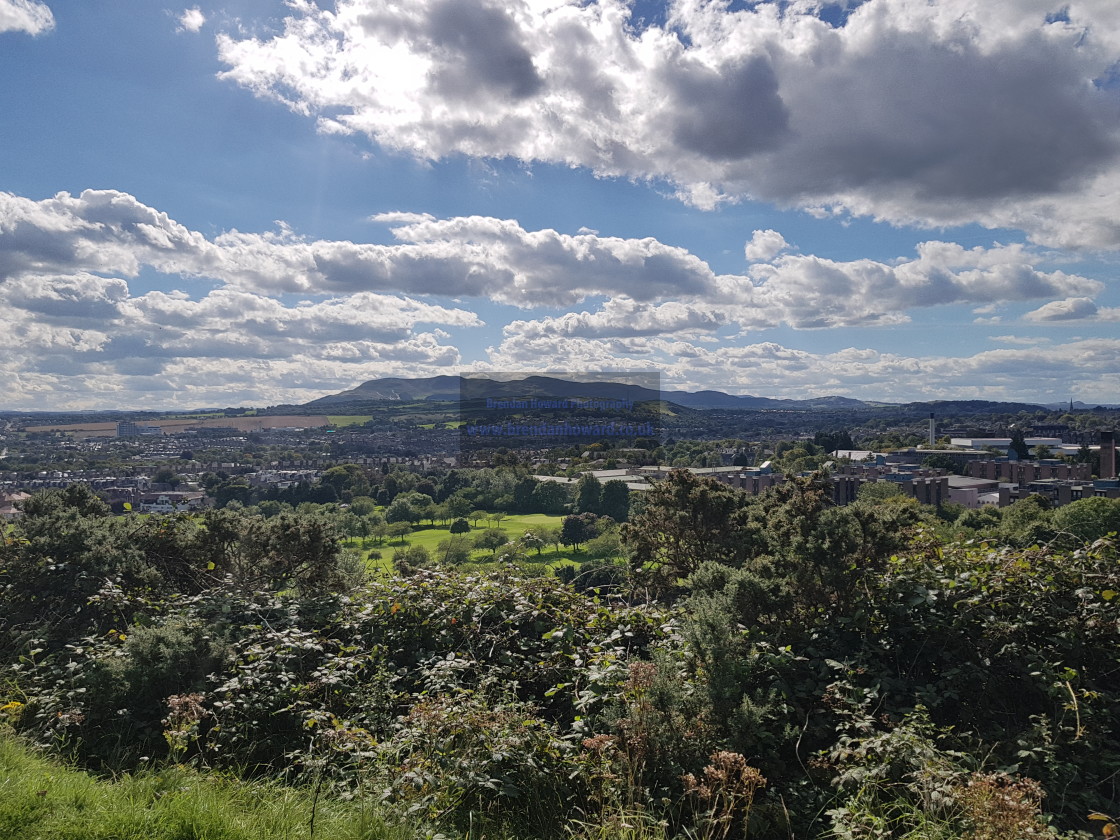 "Pentland Hills from Arthur's Seat" stock image