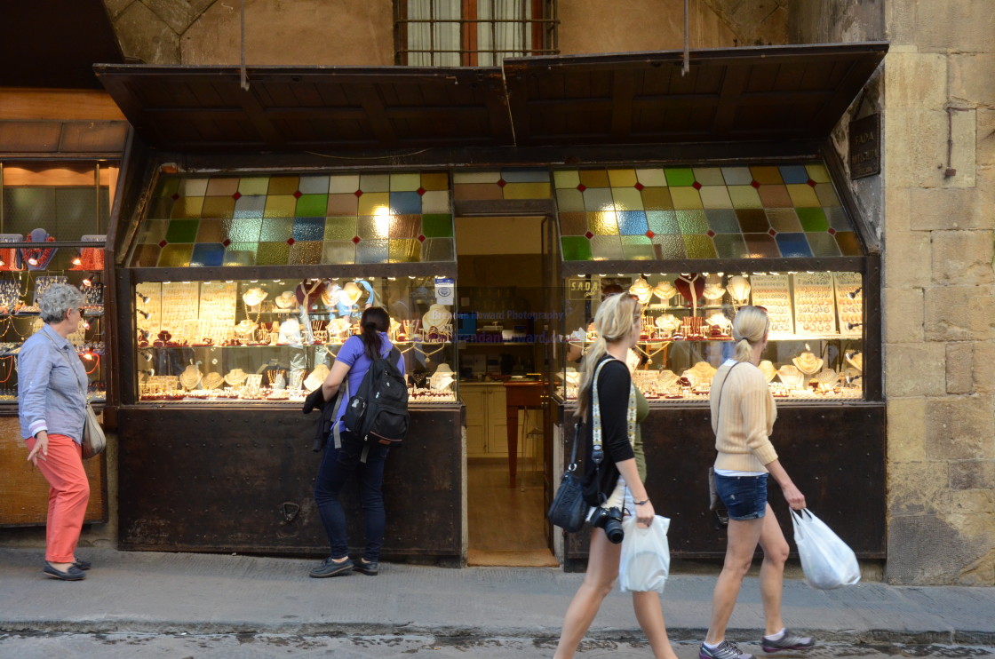 "Tourists in Florence, Italy" stock image