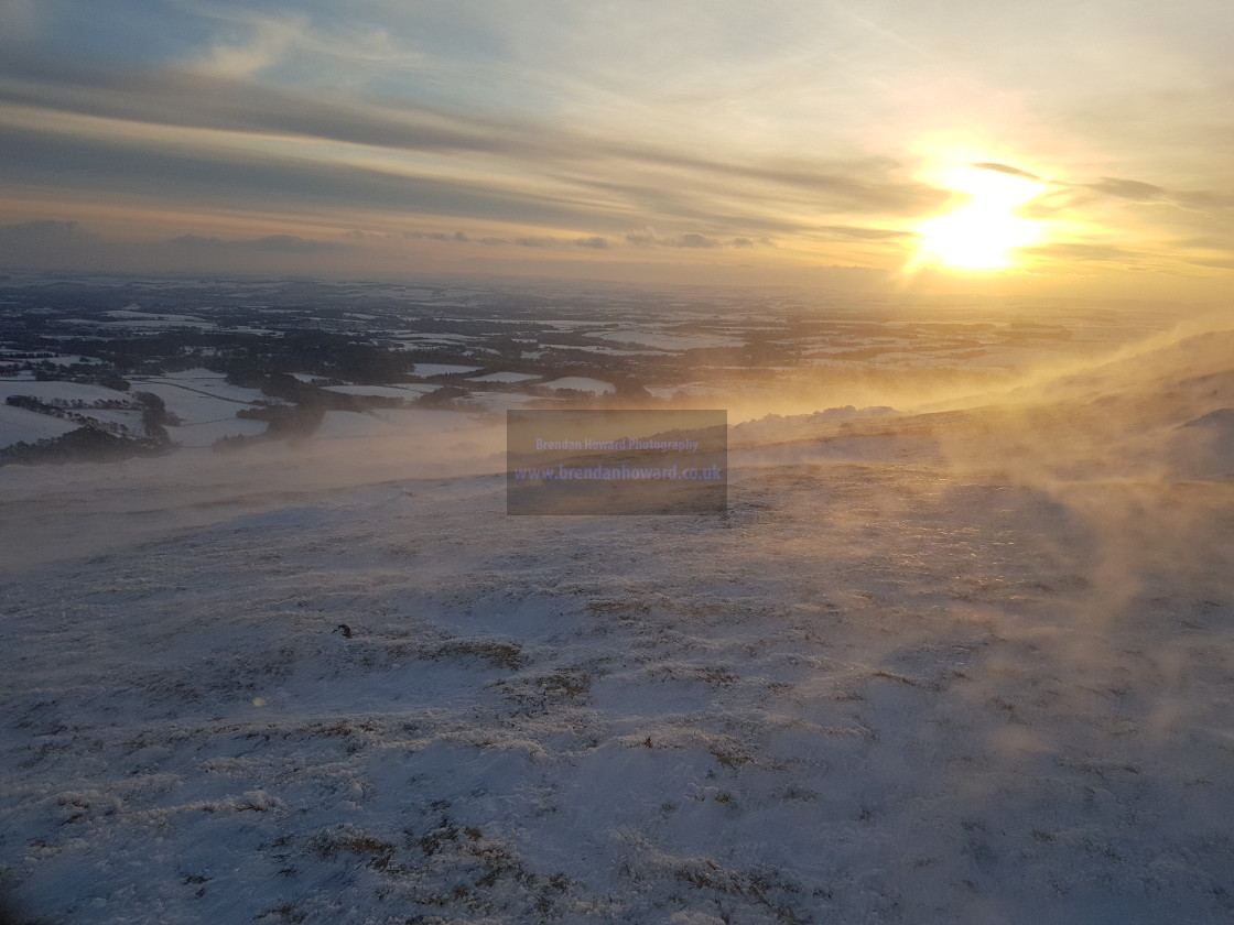 "Sunrise Pentland Hills, Scotland" stock image