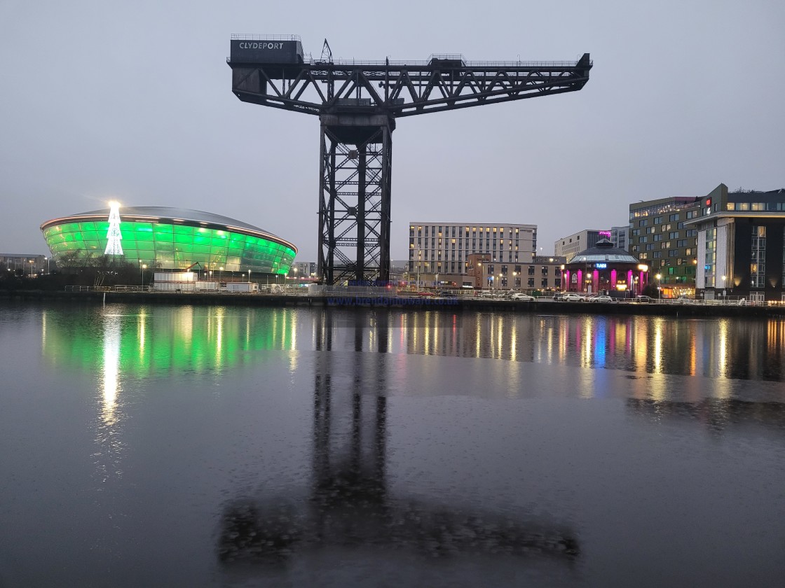 "Ovo Hydro and Finnieston Crane, Glasgow" stock image