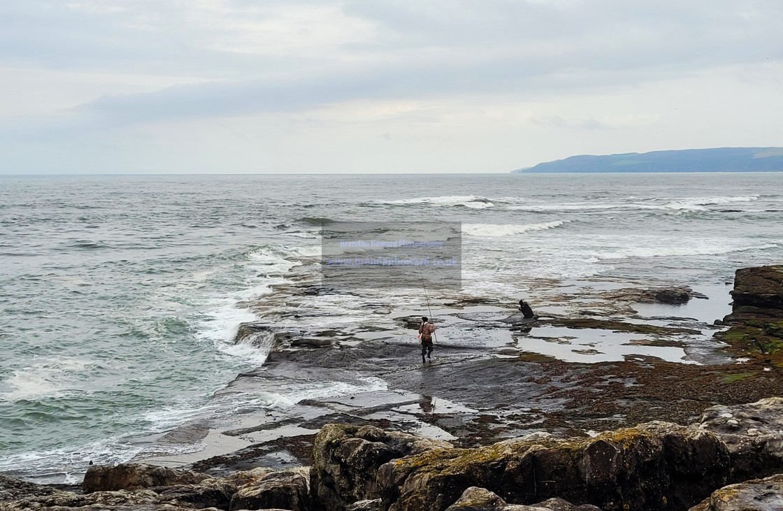 "Sea Fishing by Torness Power Station" stock image