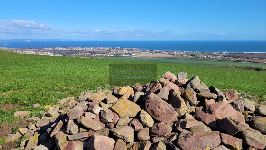 "View over Dunbar from Doon Hill" stock image