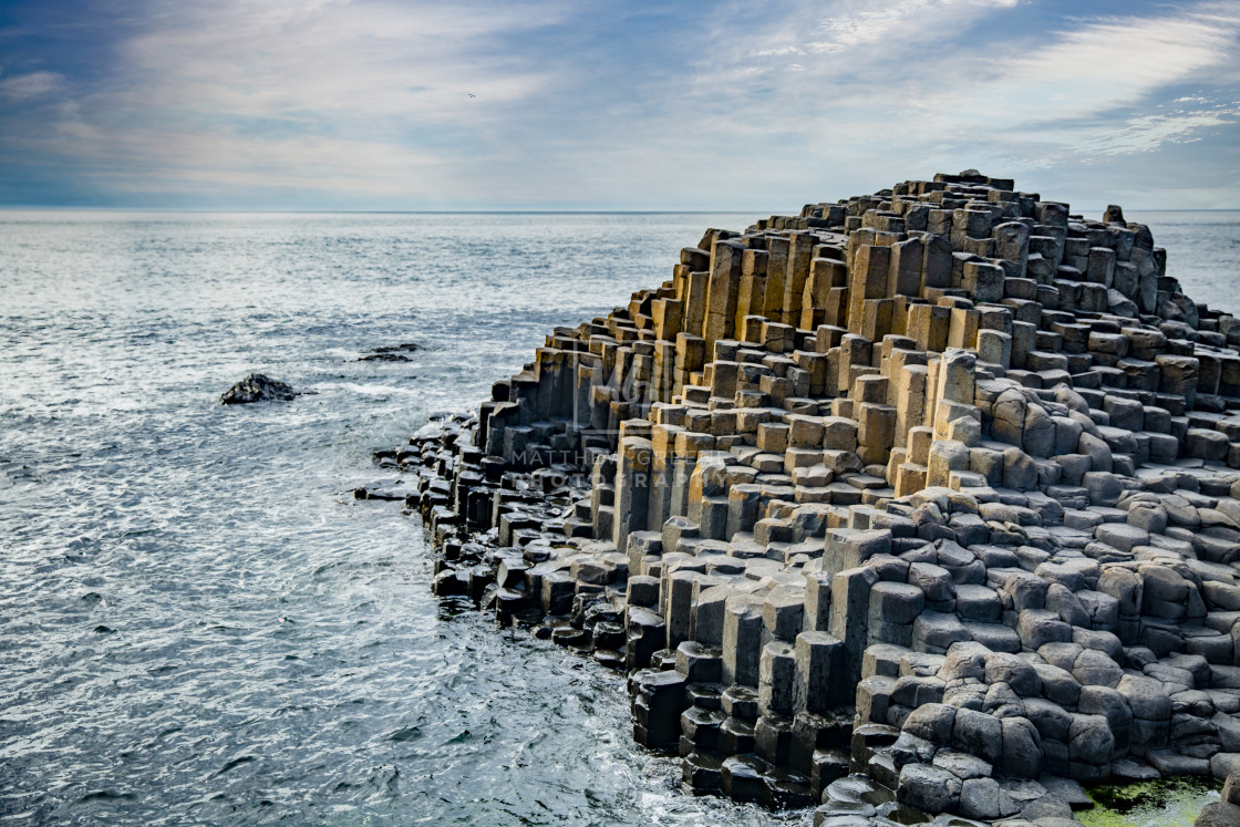 "Giant's Causeway as sunset approaches" stock image