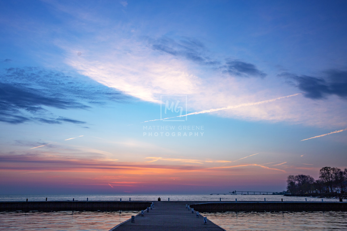 "Pre-glow at the Lakeside Pier" stock image