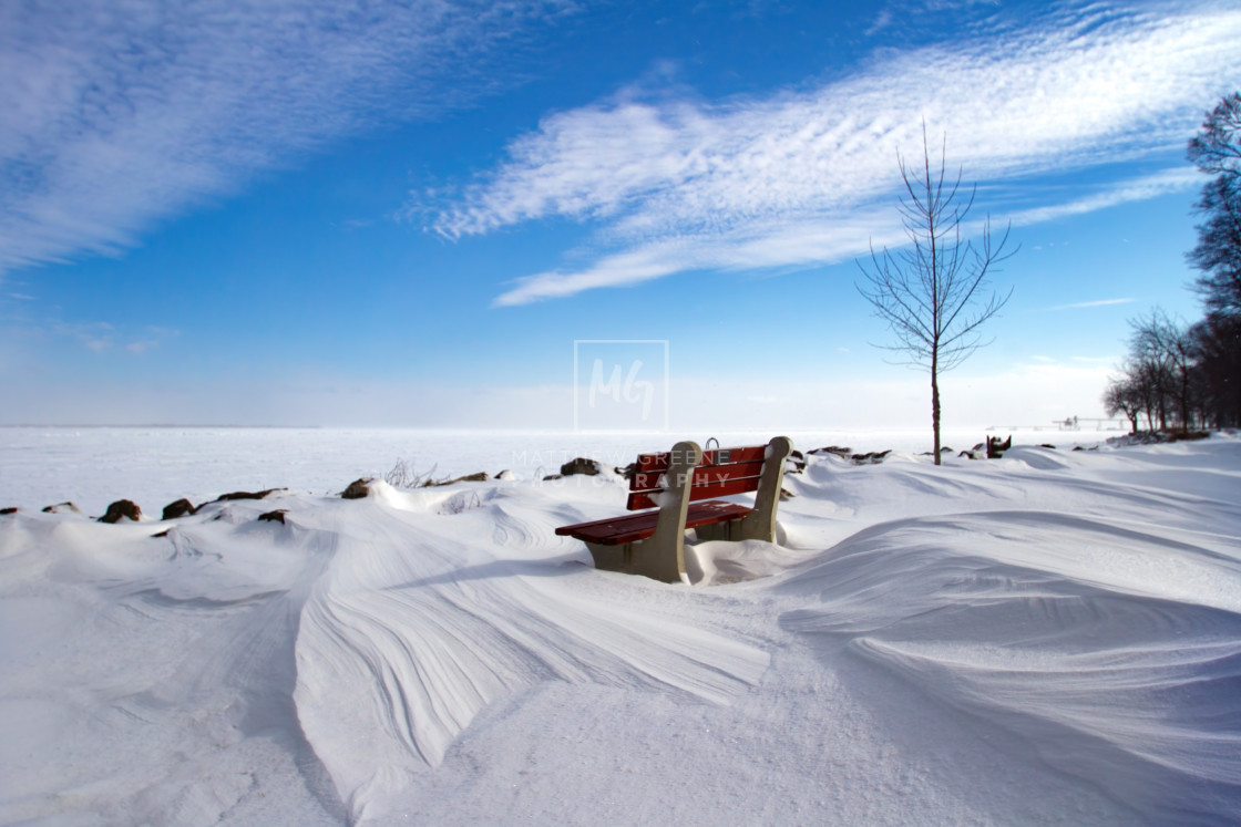 "Winter Bench" stock image