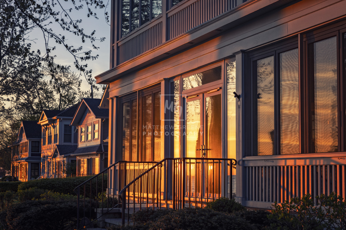 "Sunrise On Lake Erie Cottages" stock image