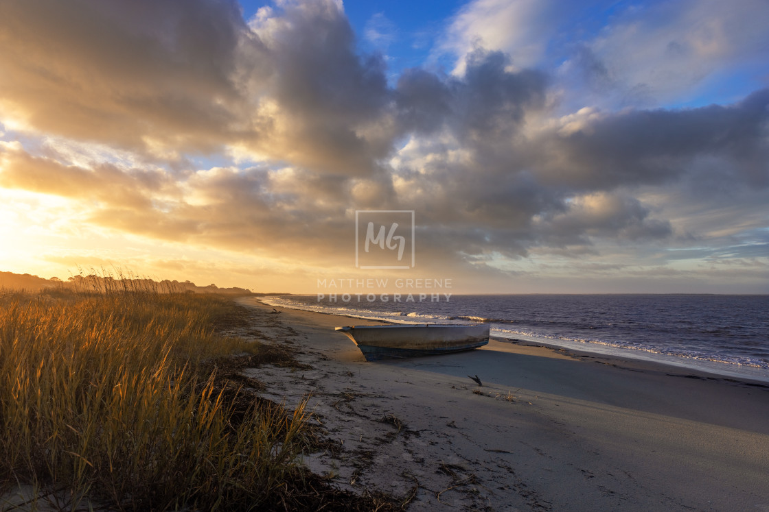 "Sunrise on Pelican beach" stock image