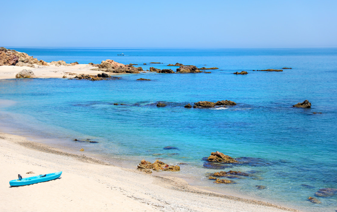 "Blue Kayak, Blue Sea" stock image