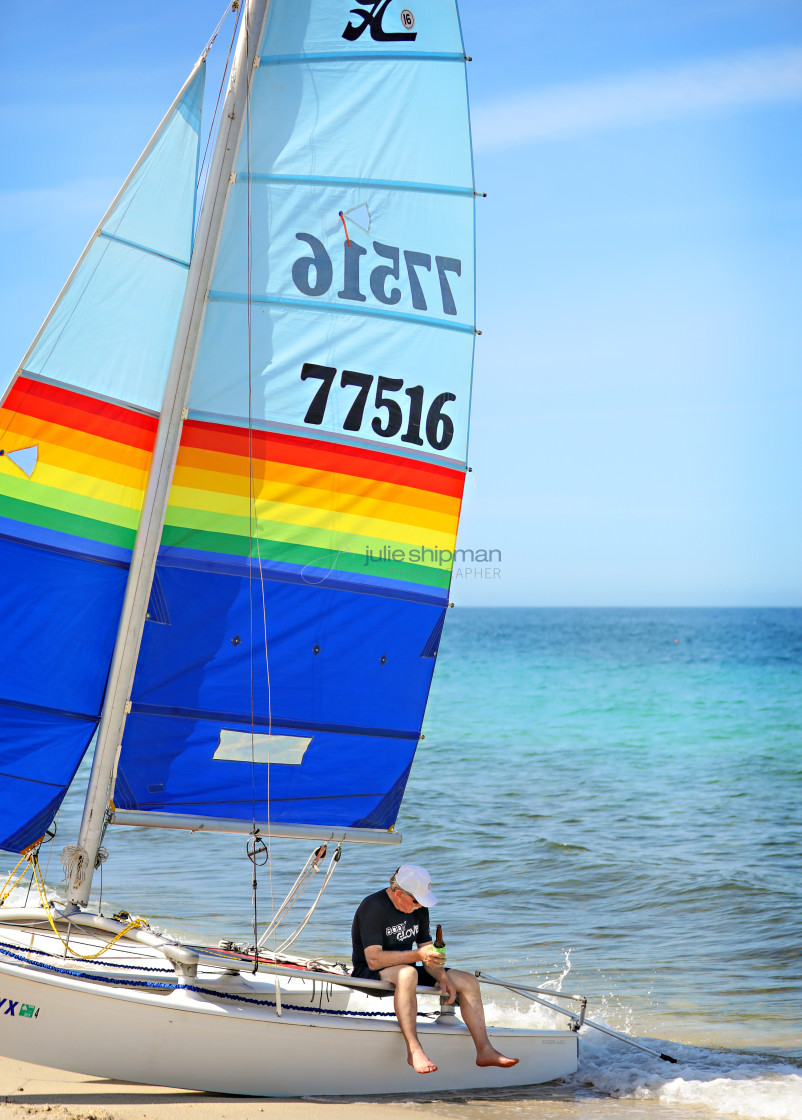 "Old Man on a Hobie" stock image