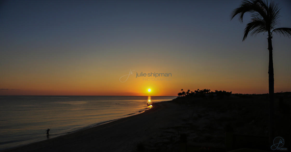 "Fishing at Dawn" stock image