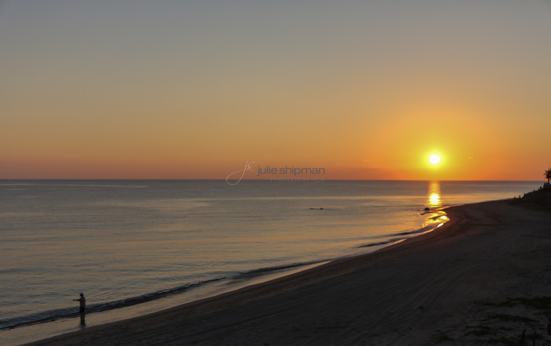 "Fishing at Dawn" stock image