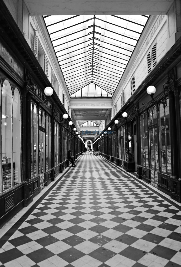 "Hallway in Black and White" stock image