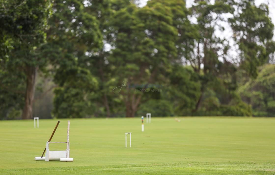 "Croquet on Lanai" stock image