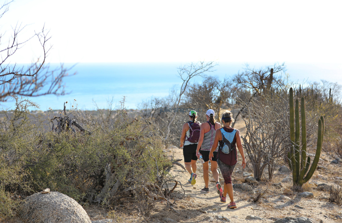 "Threesome Hike" stock image