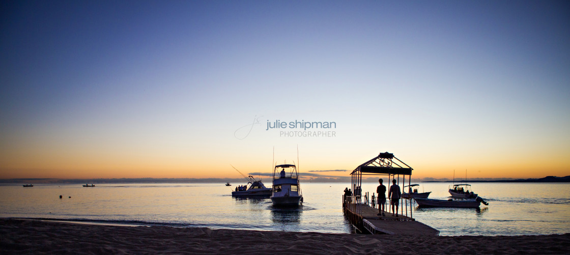 "Going Fishing at Dawn" stock image