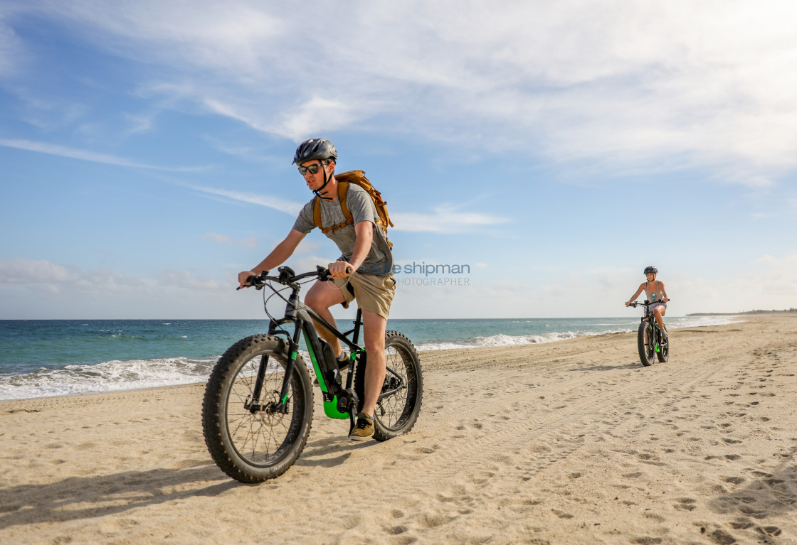 "E-Bike Beach Ride" stock image