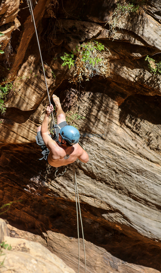 "Water Canyon Rock Climber" stock image