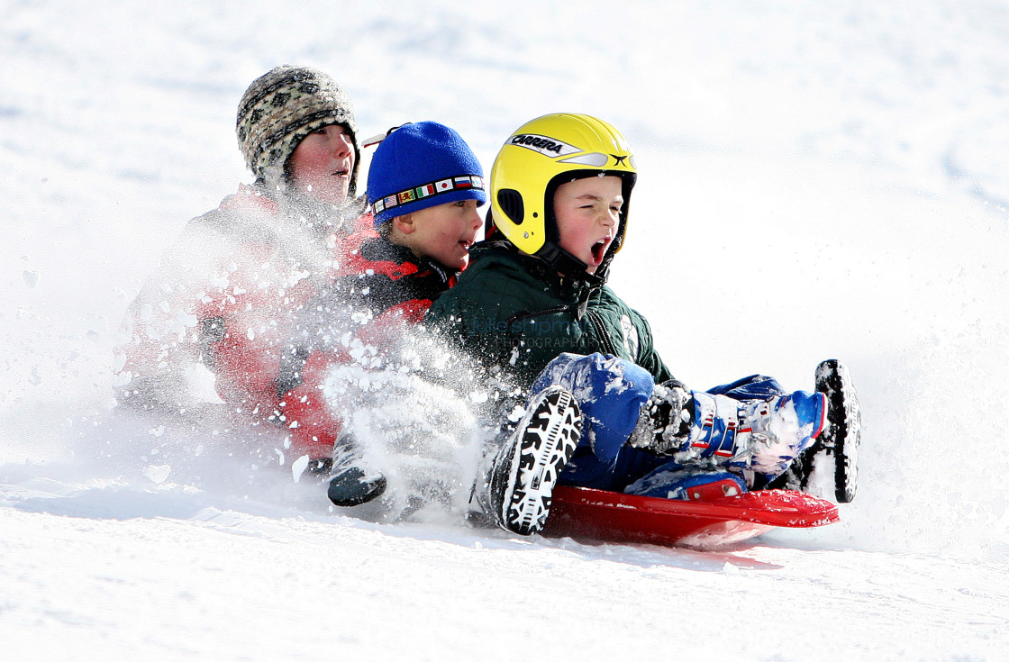 "Little Red Sled" stock image