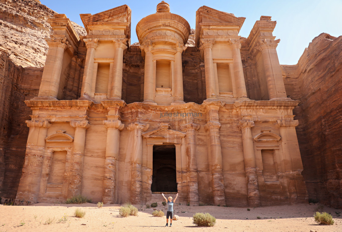 "Monastery at Petra" stock image