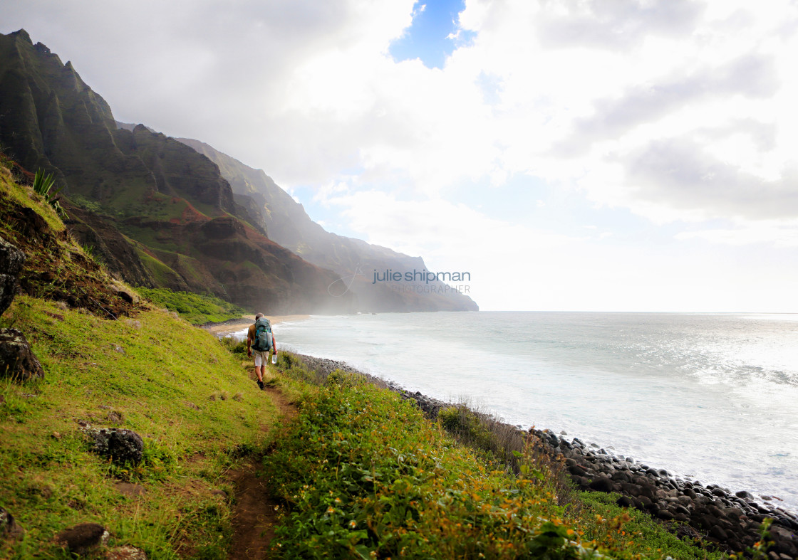 "Kalalau Trail Hiker" stock image