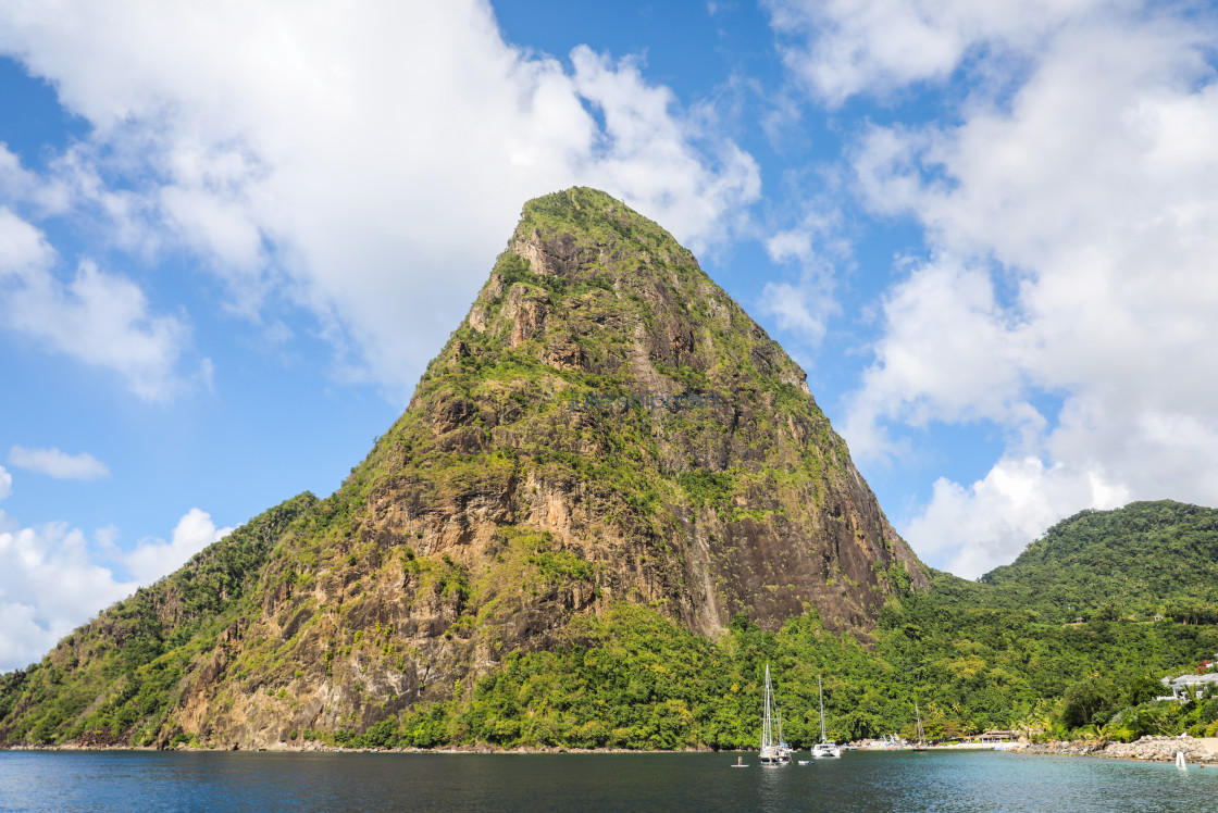 "The Pitons of St. Lucia" stock image