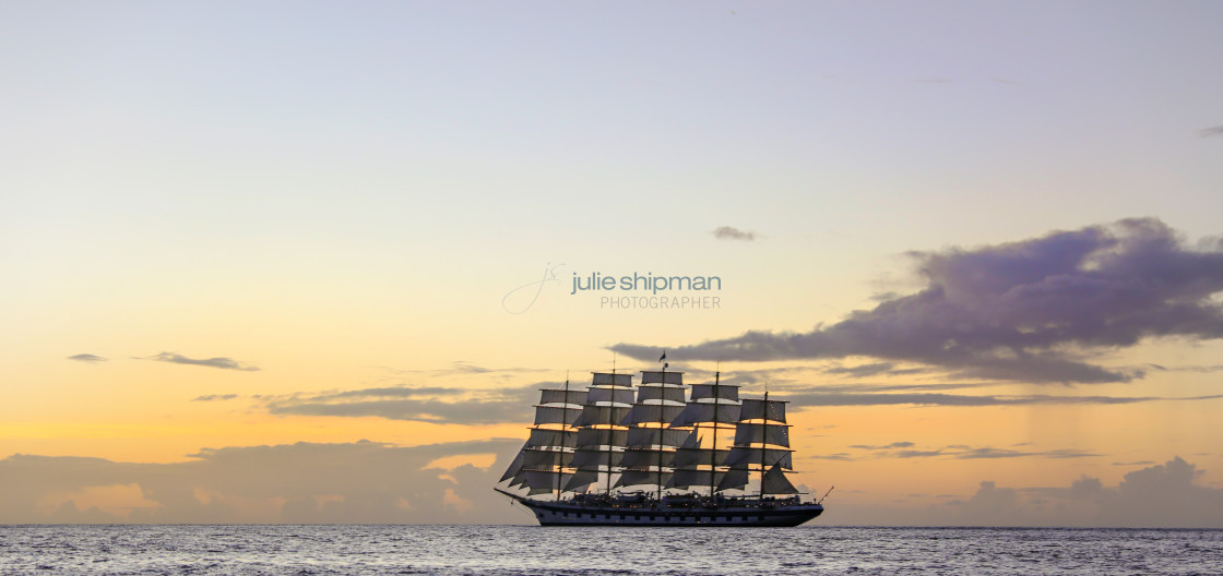 "Sunset Sail" stock image