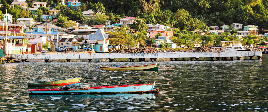 "Colorful Bay in St. Lucia" stock image