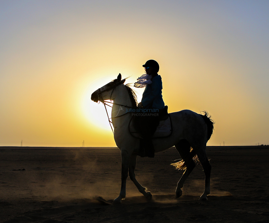 "Sunset Ride" stock image