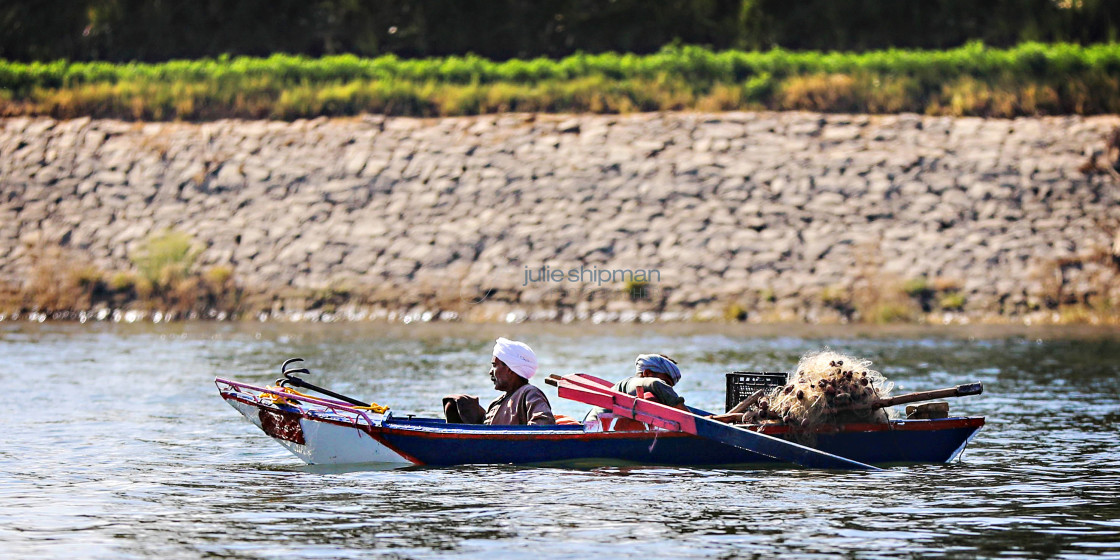 "Fishing the Nile" stock image