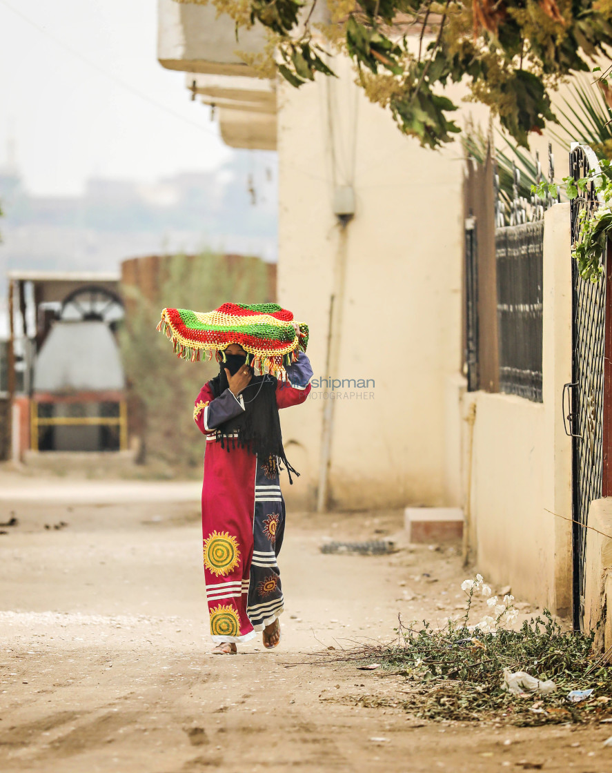 "Woman in West Luxor" stock image