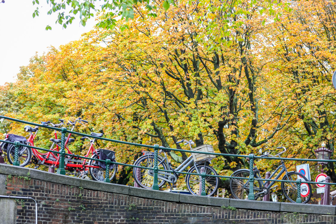 "Bikes on the Bridge" stock image