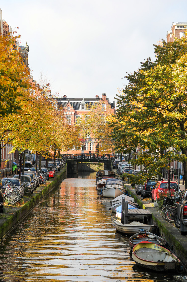 "Canal with Boats" stock image