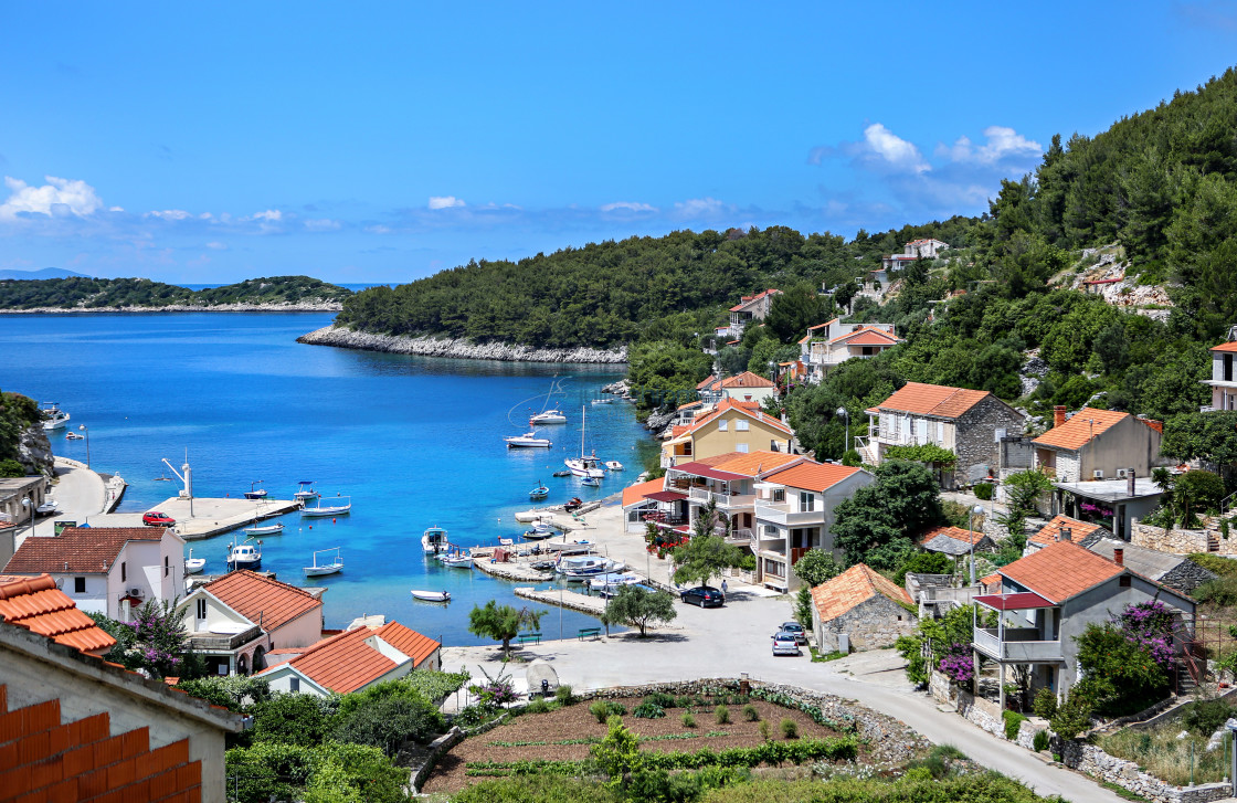 "Beautiful Bay of Komiza" stock image