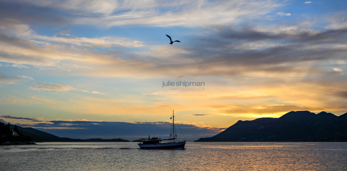 "Sunset on Korcula" stock image