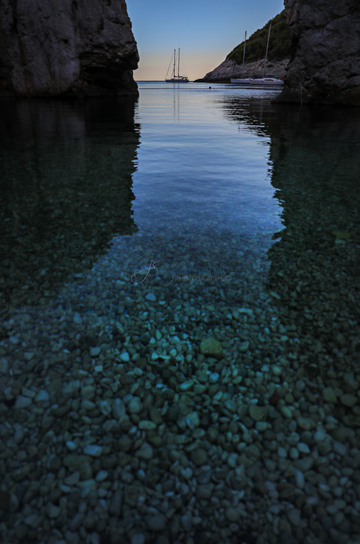 "Quiet Cove of Stiniva" stock image